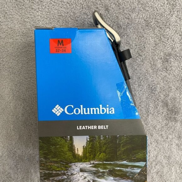 NEW Columbia Men's 32-34 Black Leather Belt M Durable Classic Style - Picture 3 of 6